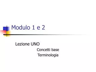 modulo 1 e 2