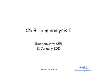 CS 9: f ,m analysis I