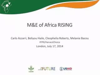 M&amp;E of Africa RISING