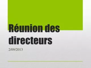 r union des directeurs