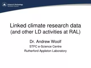 Linked climate research data (and other LD activities at RAL)