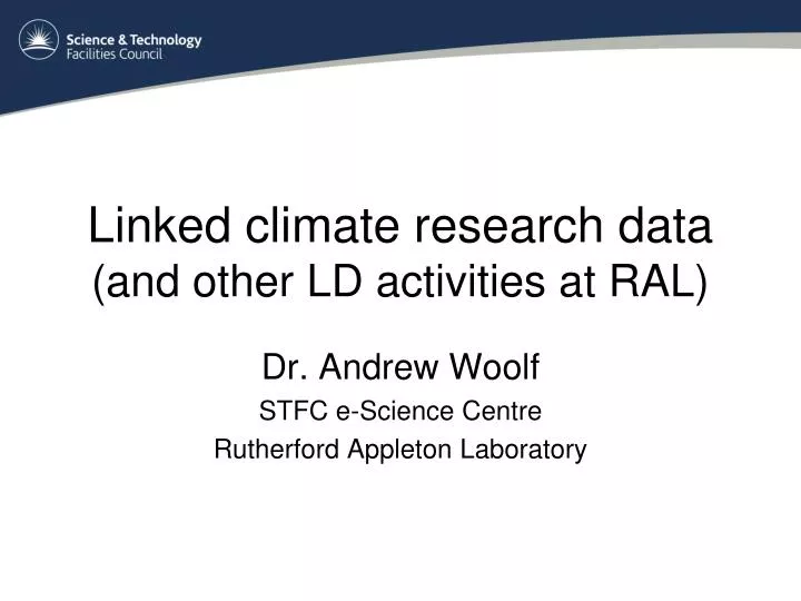 linked climate research data and other ld activities at ral