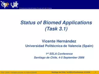 Status of Biomed Applications (Task 3.1)