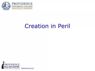 Creation in Peril