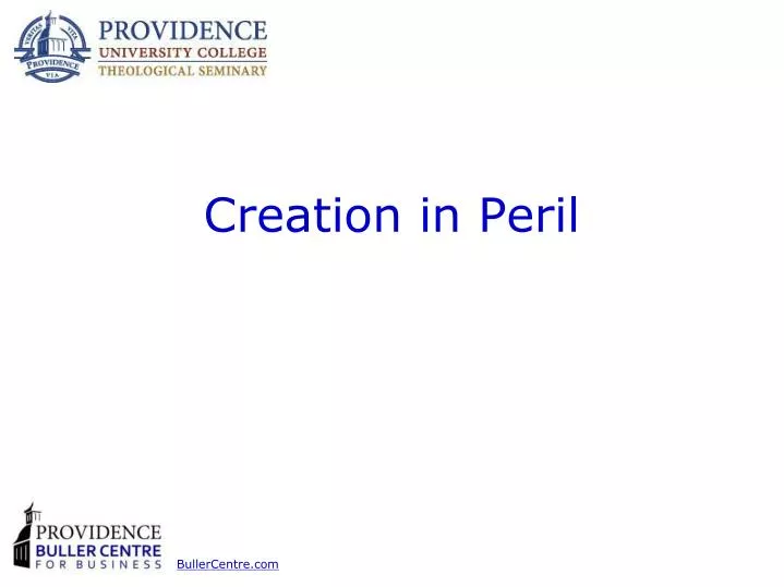 creation in peril