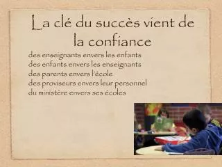 la cl du succ s vient de la confiance