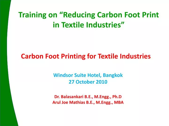 carbon foot printing for textile industries