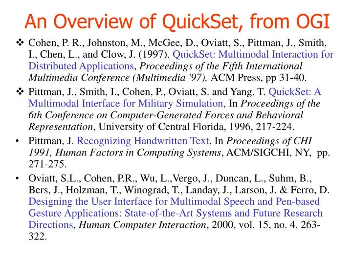 an overview of quickset from ogi