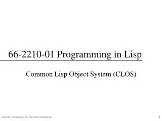 66-2210-01 Programming in Lisp