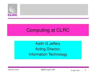 Computing at CLRC