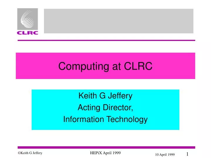 computing at clrc