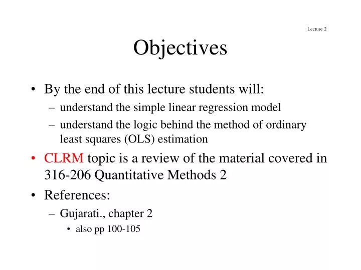 objectives