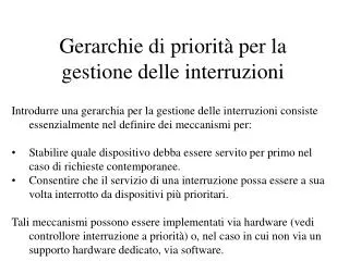 gerarchie di priorit per la gestione delle interruzioni