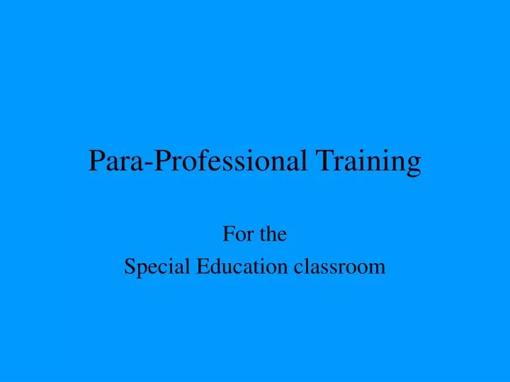 para professional training