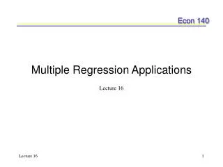 Multiple Regression Applications