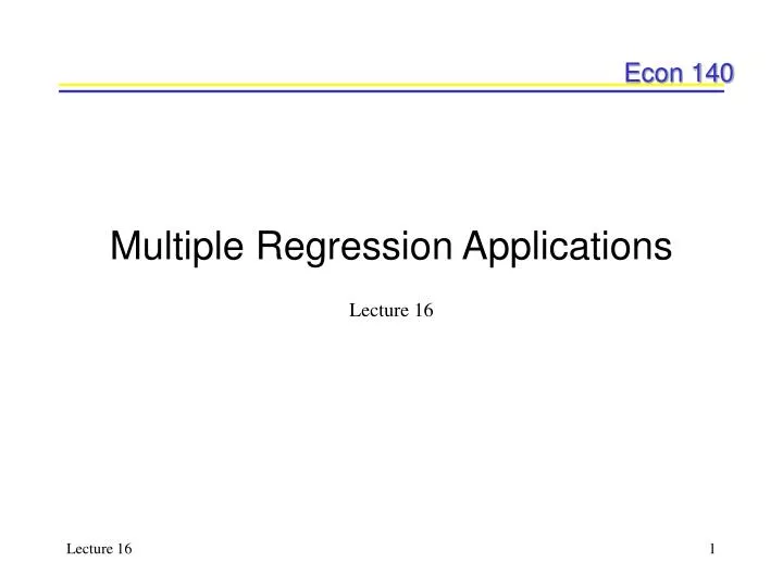 multiple regression applications