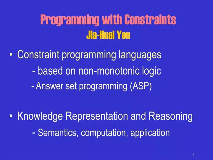 programming with constraints jia huai you