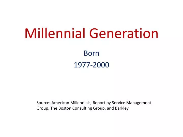 millennial generation