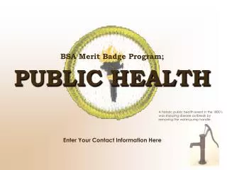 BSA Merit Badge Program; PUBLIC HEALTH