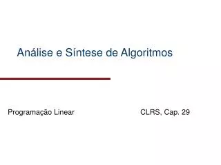 an lise e s ntese de algoritmos