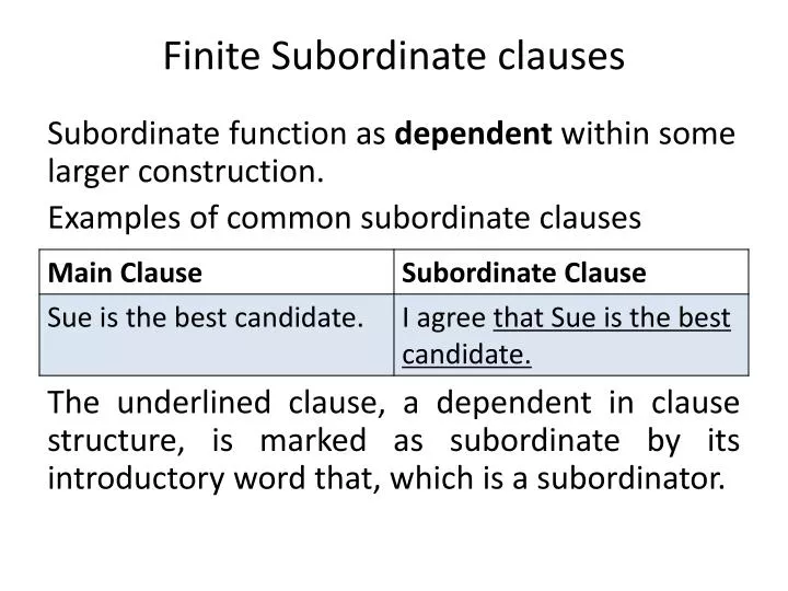 finite subordinate clauses