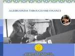 AGRIBUSINESS THROUGH SME FINANCE - slide 1