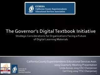 California County Superintendents Educational Services Assn. 2009 Quarterly Meeting Presentation