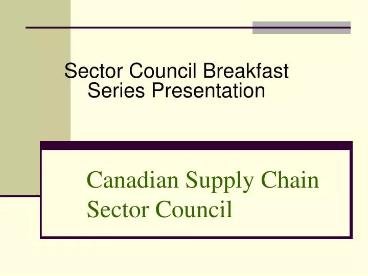canadian supply chain sector council