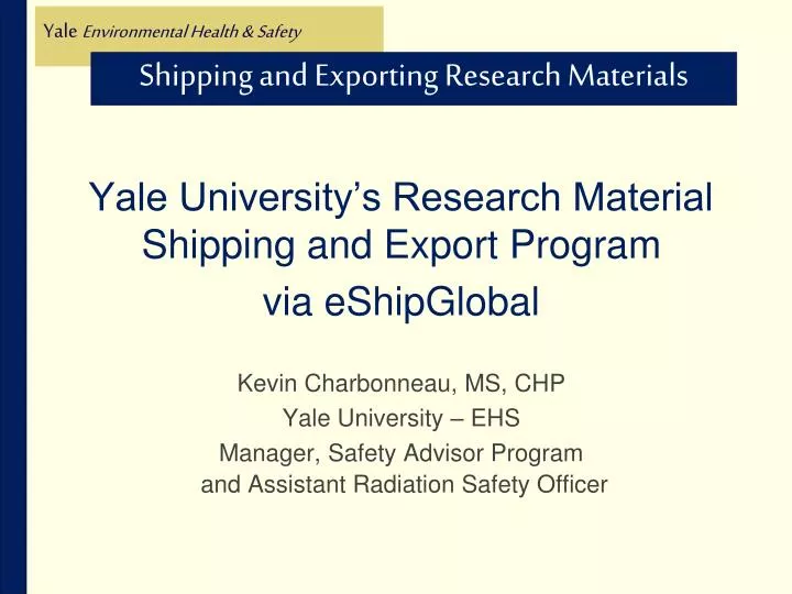 shipping and exporting research materials