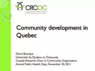 Community development in Quebec
