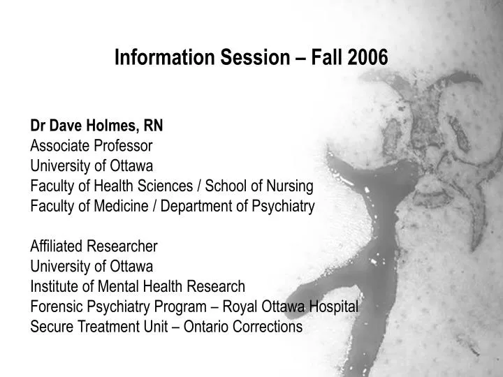 information session fall 2006