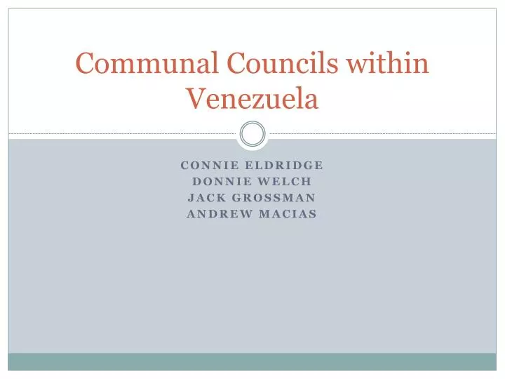 communal councils within venezuela