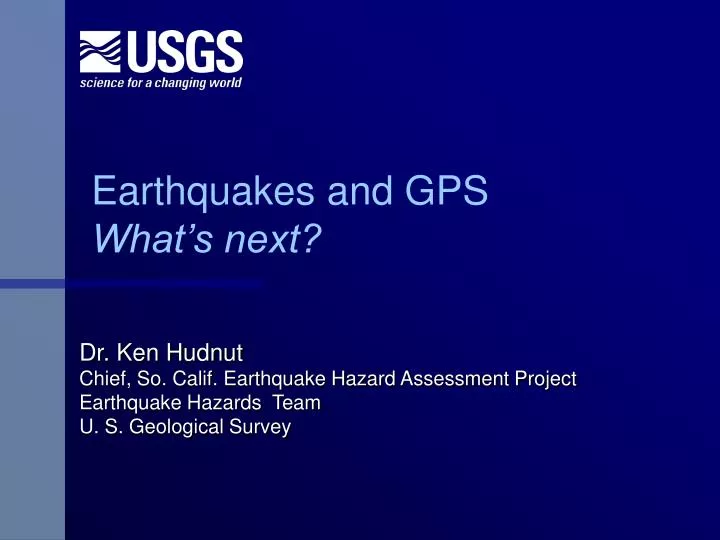 earthquakes and gps what s next