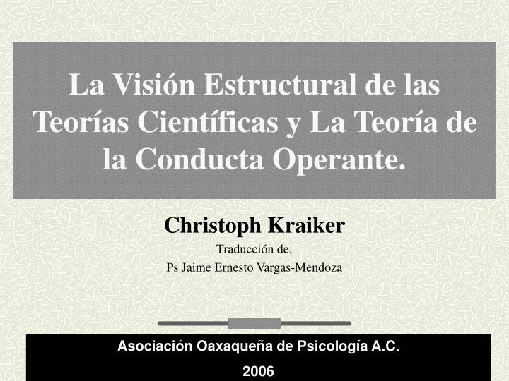 la visi n estructural de las teor as cient ficas y la teor a de la conducta operante