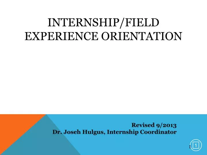 internship field experience orientation