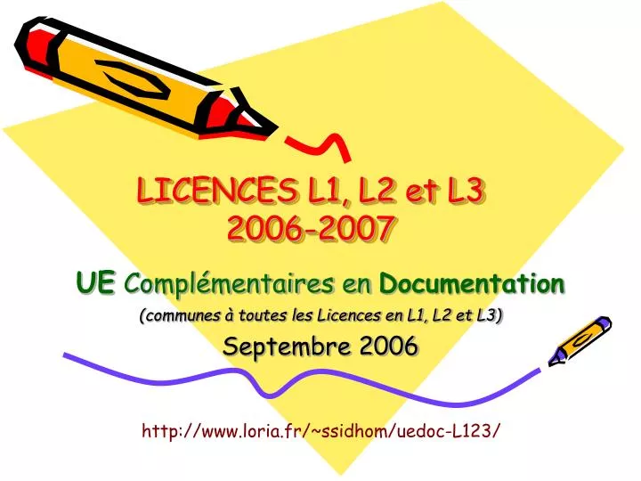 licences l1 l2 et l3 2006 2007