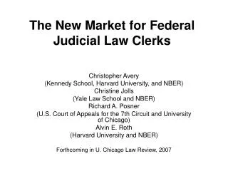 The New Market for Federal Judicial Law Clerks