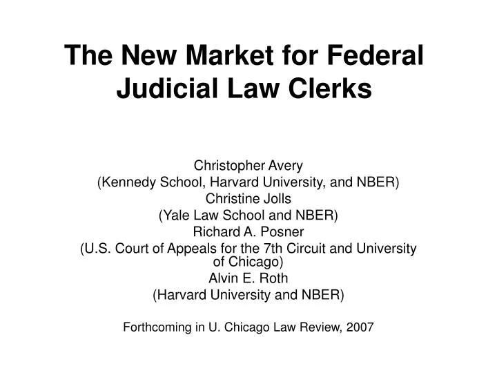 the new market for federal judicial law clerks