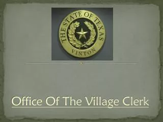 Office Of The Village Clerk