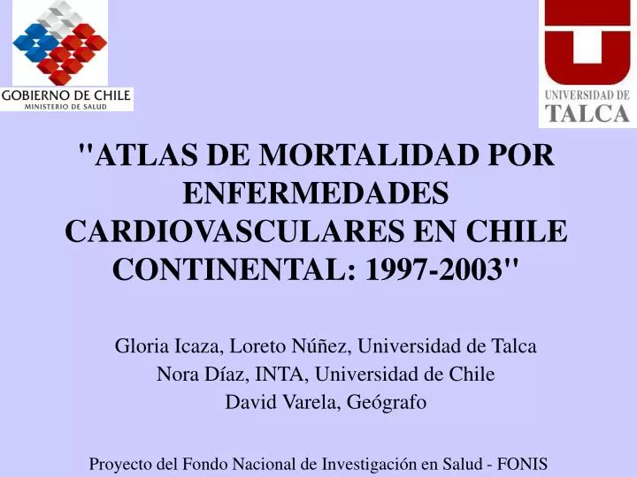 atlas de mortalidad por enfermedades cardiovasculares en chile continental 1997 2003