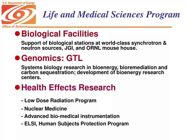 life and medical sciences program