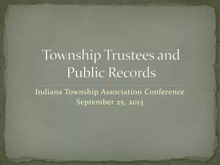 township trustees and public records