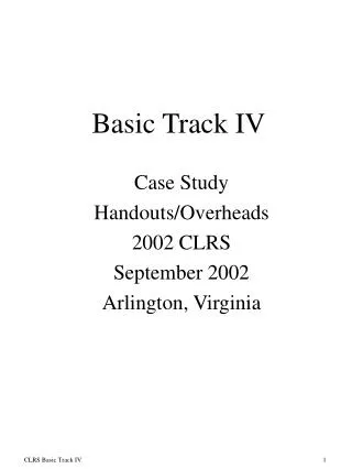 Basic Track IV