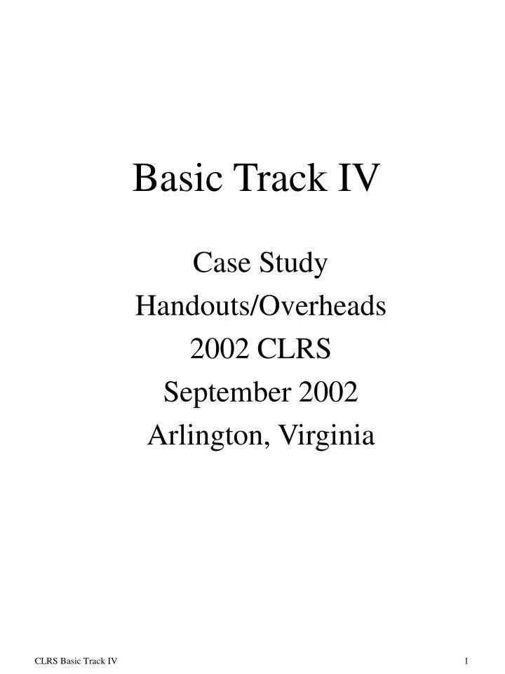 basic track iv