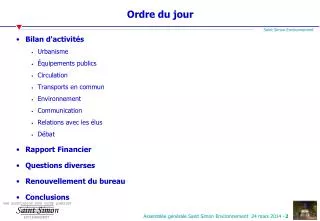 ordre du jour