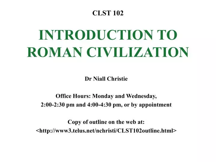 clst 102 introduction to roman civilization