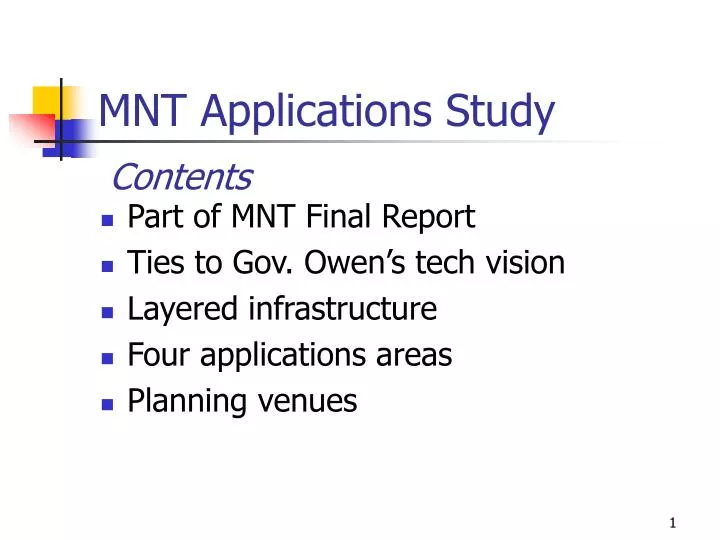 mnt applications study
