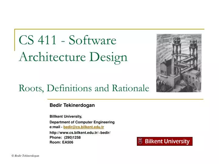 PPT - CS 411 - Software Architecture Design Roots, D efinitions