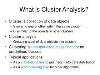 What is Cluster Analysis?