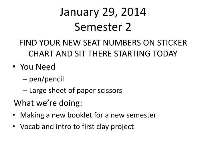 january 29 2014 semester 2